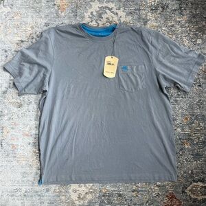 Tommy Bahama Gray Short Sleeve Tee with Contrasting Blue Collar